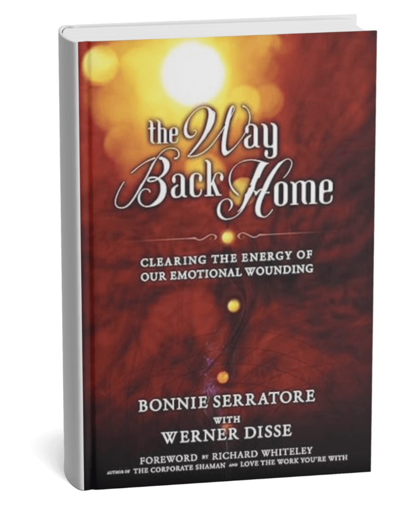 Book cover of The Way Back Home by Bonnie Serratore and Werner Disse, focused on clearing emotional wounding